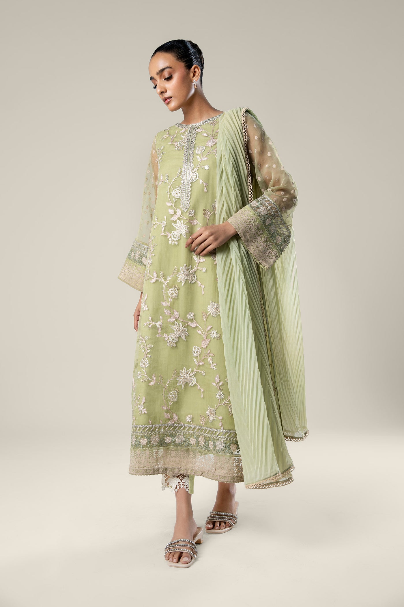 2 Pc Embroidered Organza Suit | MB-WF24-25