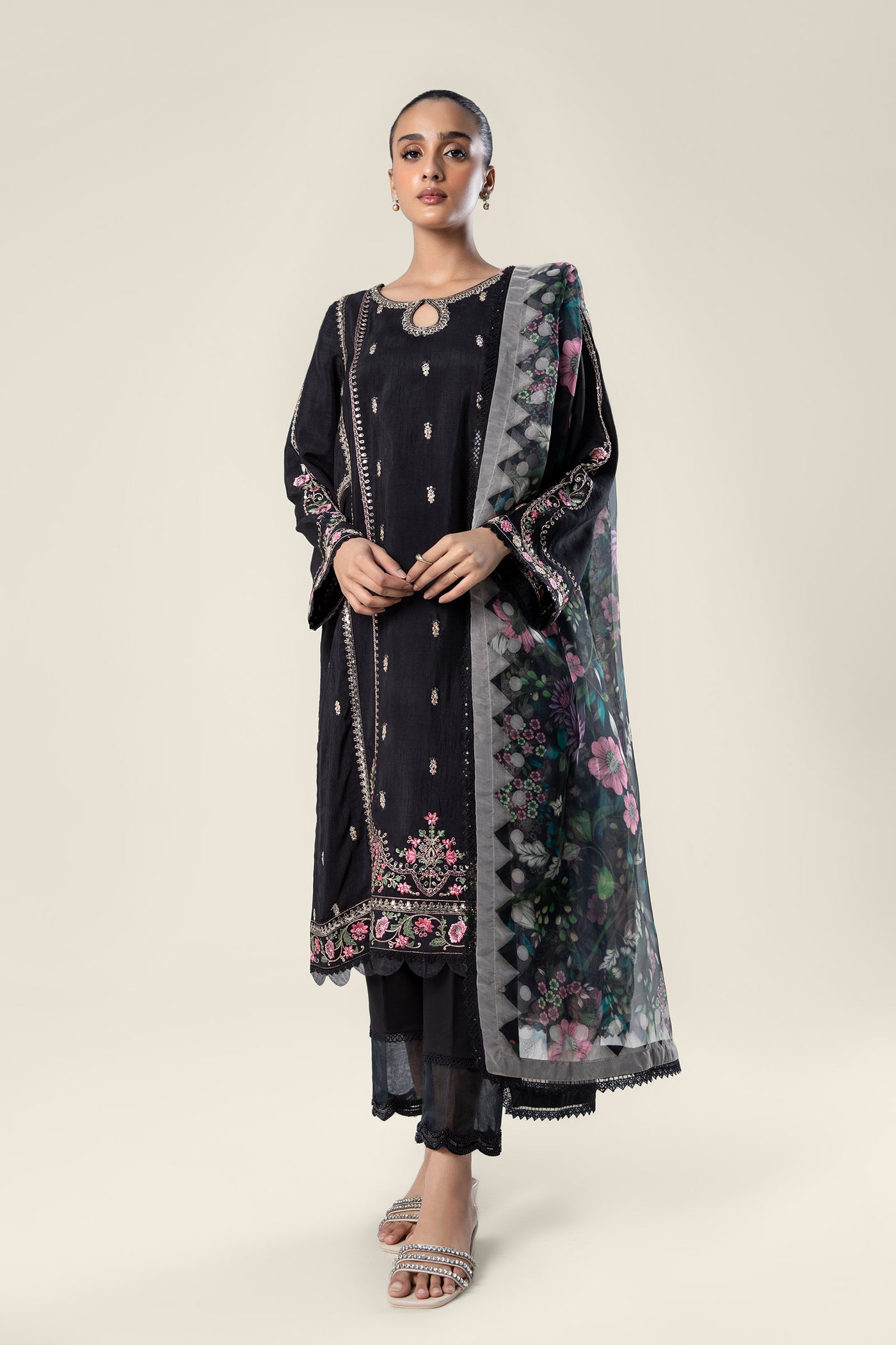 2 Pc Embroidered Raw Silk Suit | MB-WF24-32