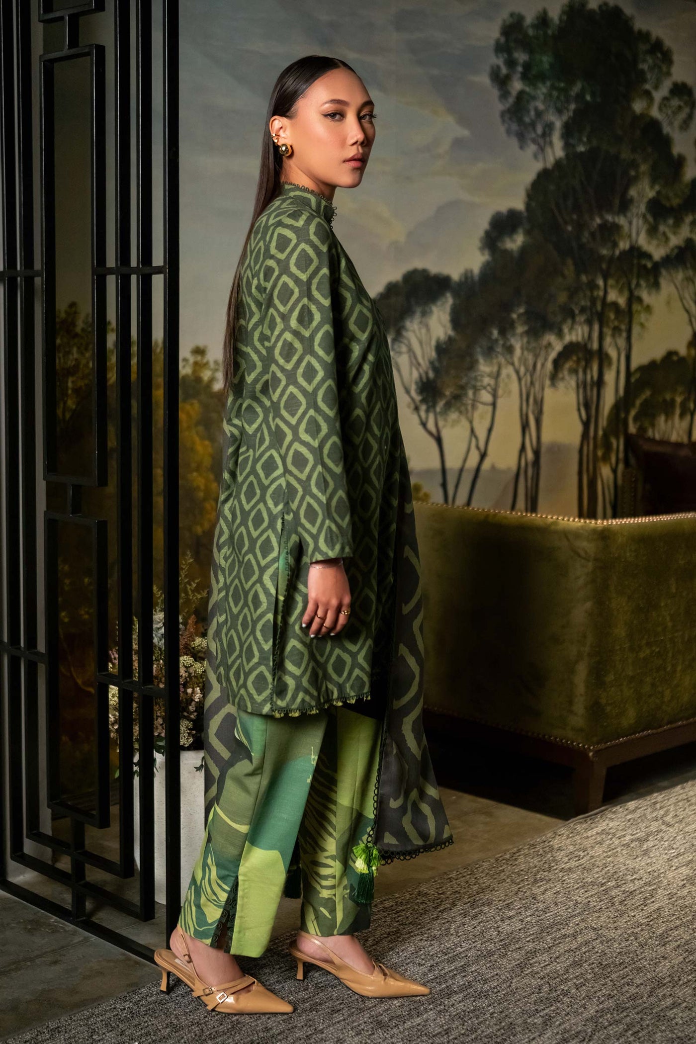 3 Pc Unstitched Printed Khaddar Suit | 506-A