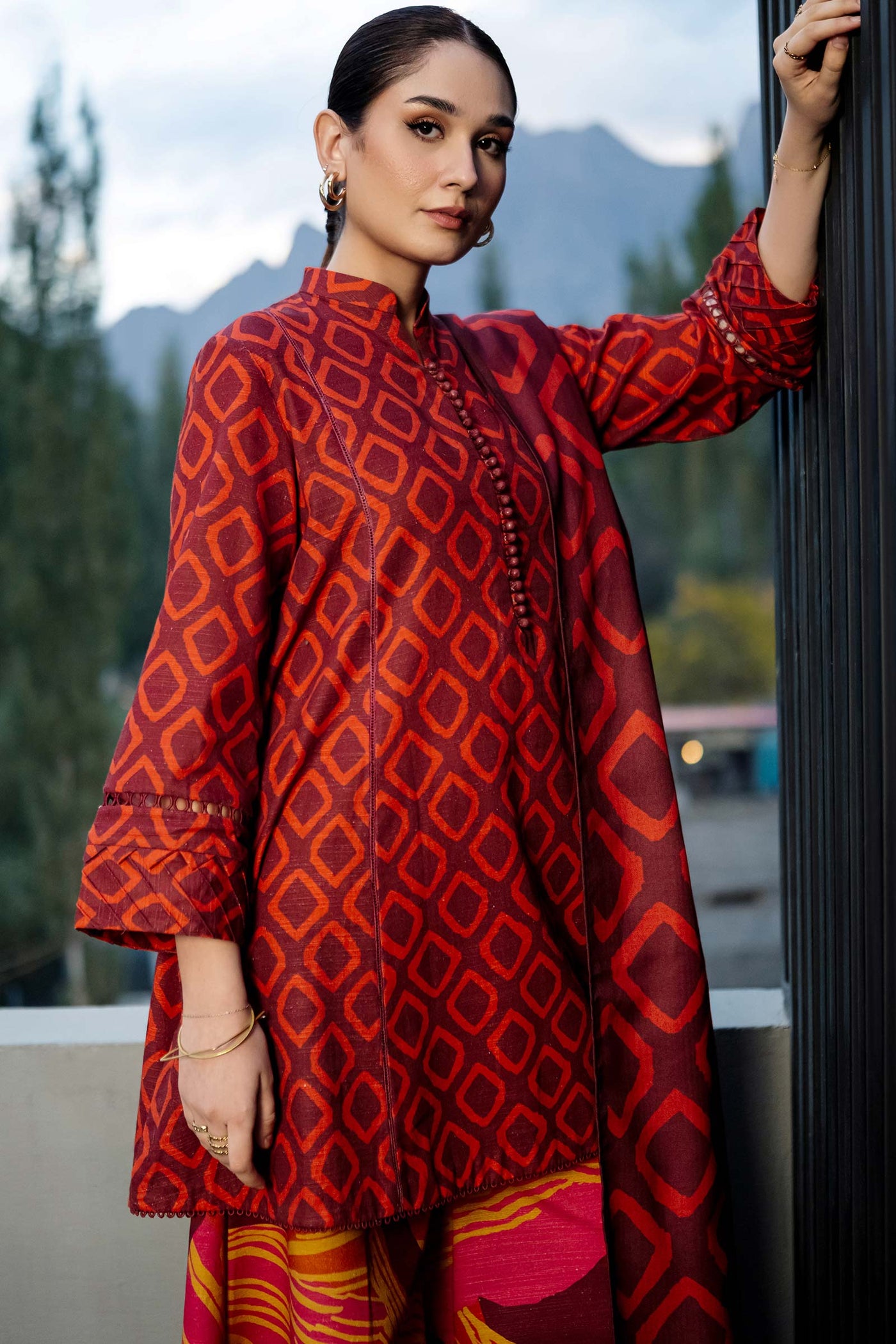 3 Pc Unstitched Printed Khaddar Suit | 506-B