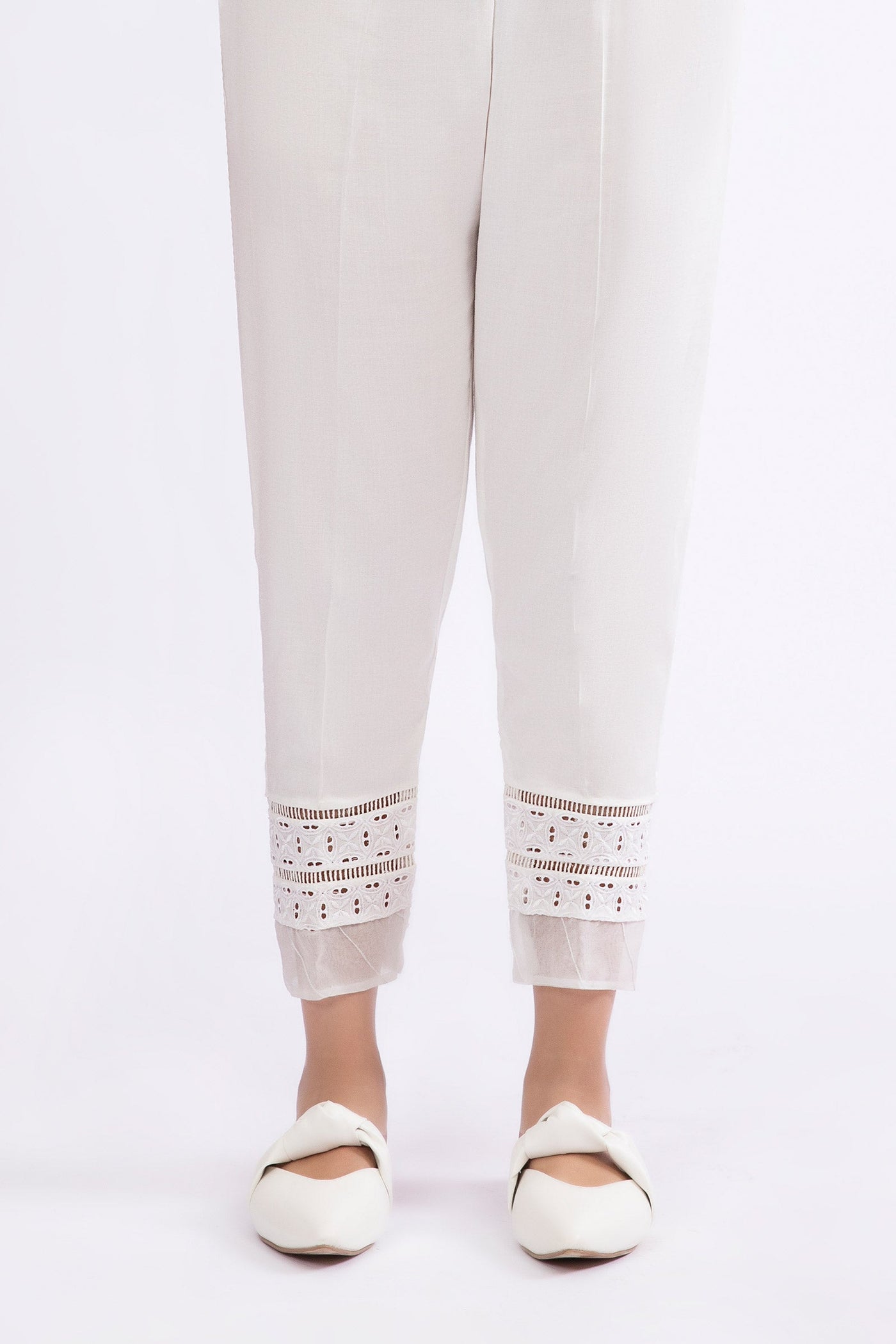 Embroidered Linen Trouser | MB-W23-188