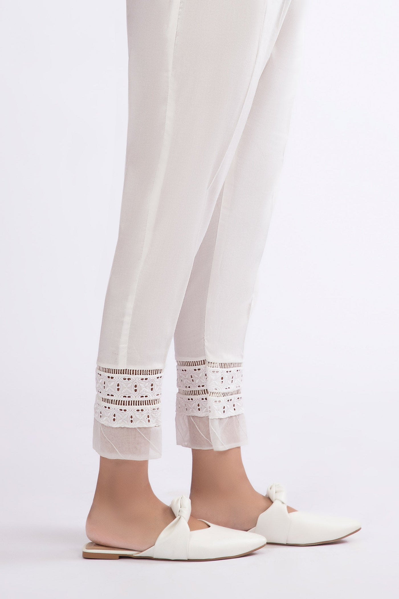 Embroidered Linen Trouser | MB-W23-188