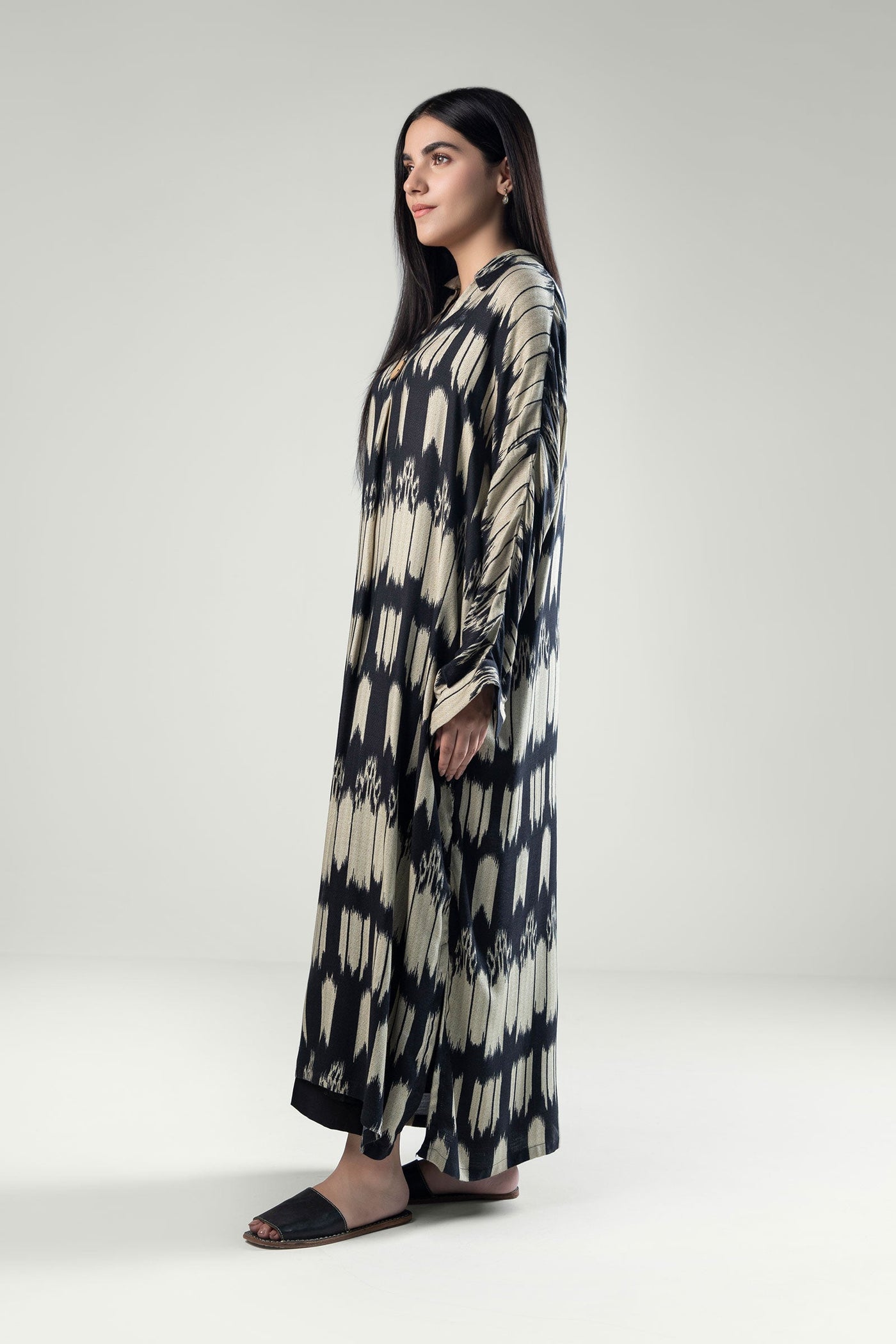 Printed Textured Linen Tunic | MB-WS24-134