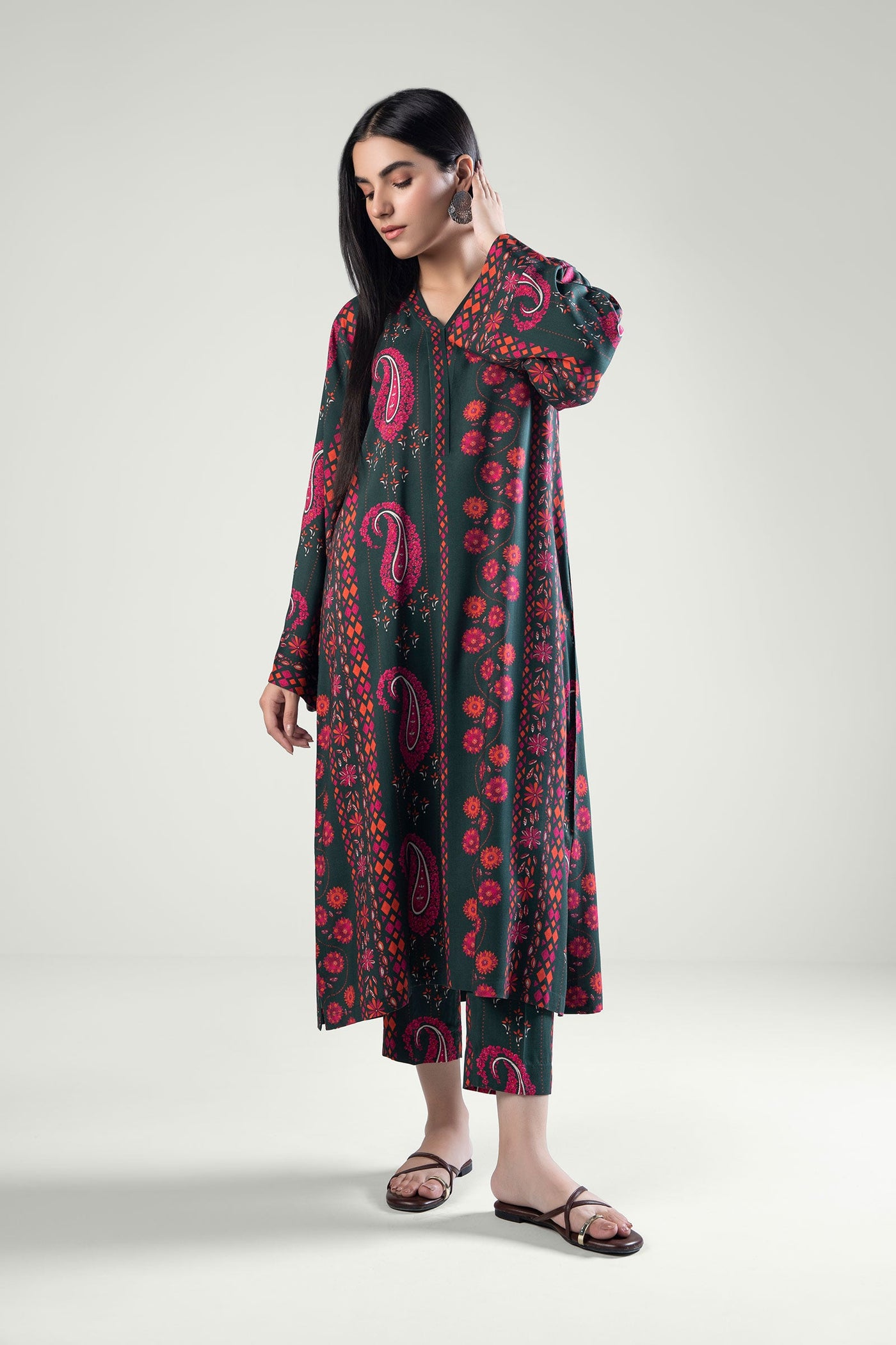 2 Pc Printed Linen Suit | MB-WS24-138