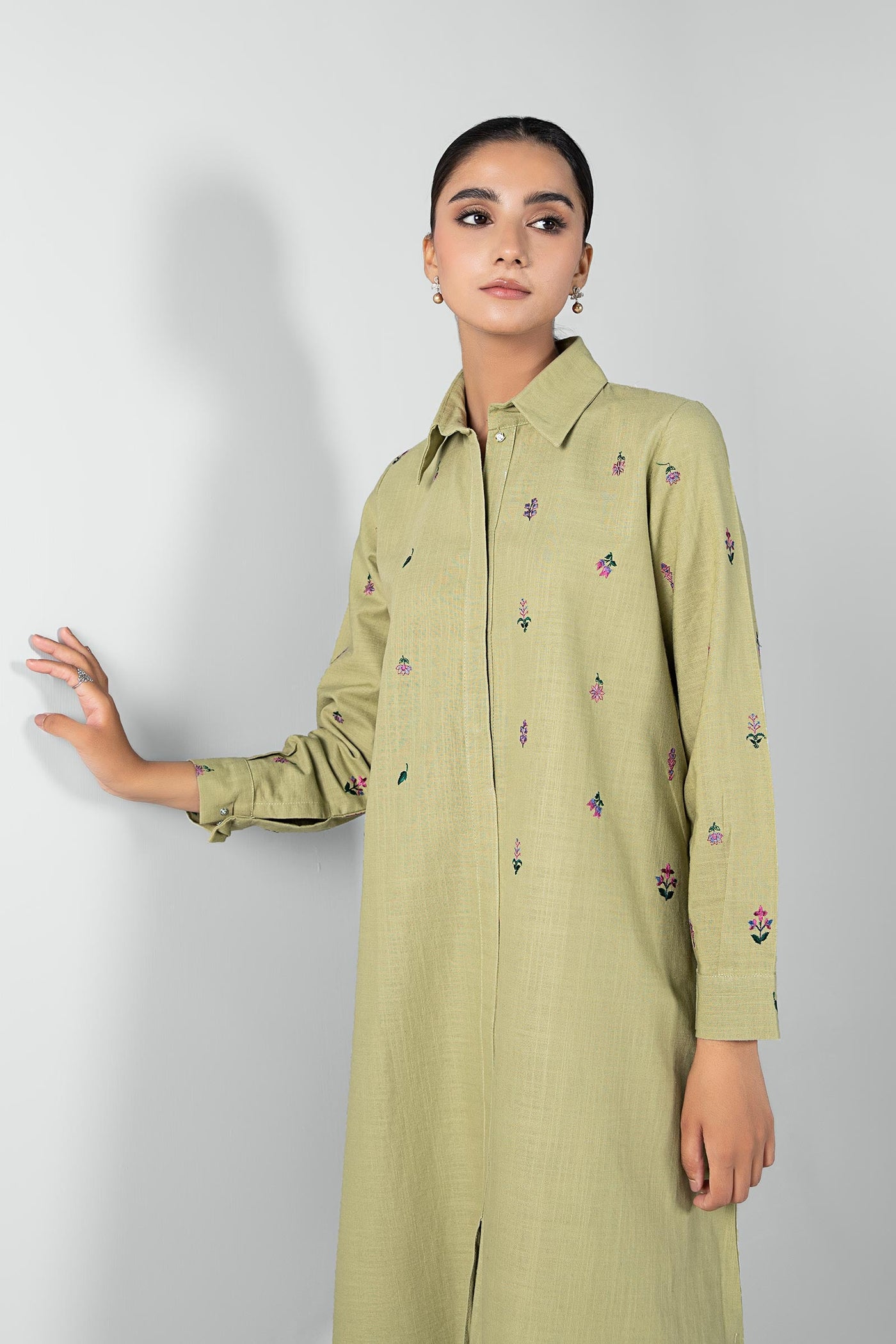 Embroidered Crosshatch Slub Tunic | MB-WS24-148