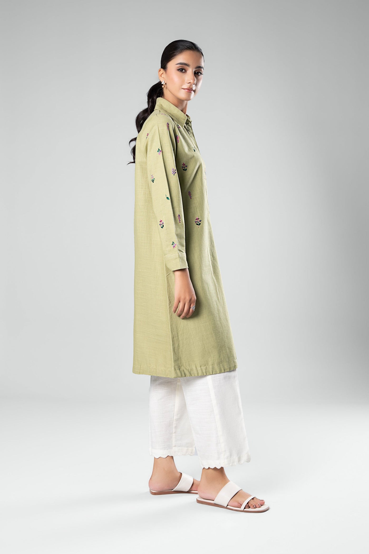 Embroidered Crosshatch Slub Tunic | MB-WS24-148