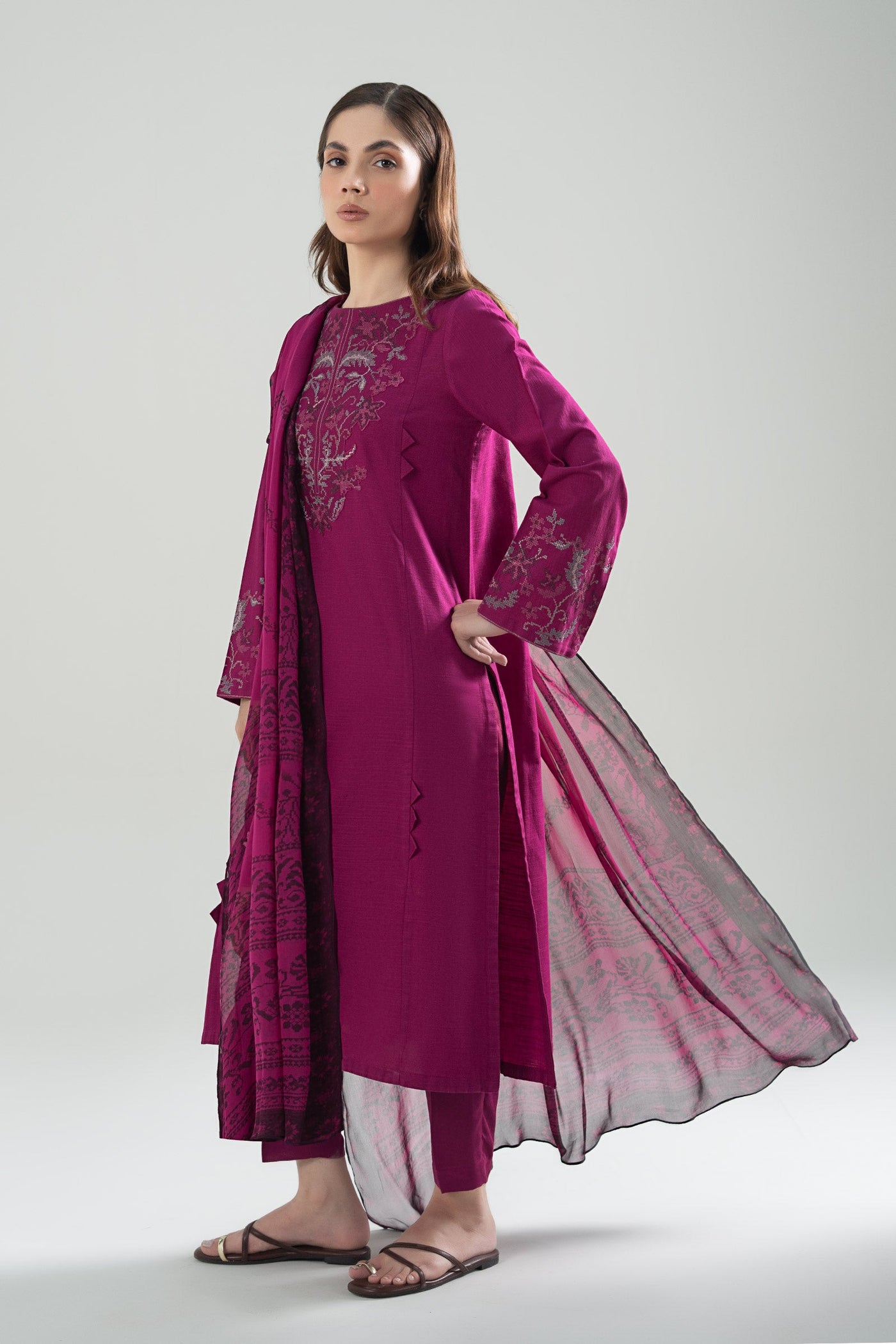 2 Pc Embroidered Khaddar Suit | MB-WS24-178