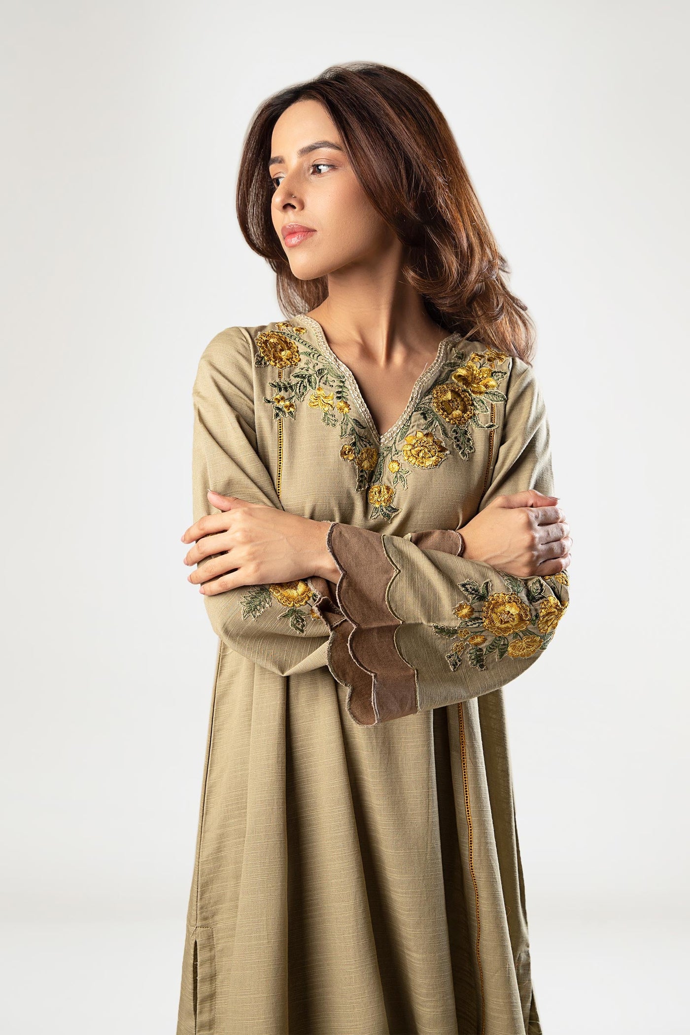 2 Pc Embroidered Khaddar Suit | MB-WS24-19