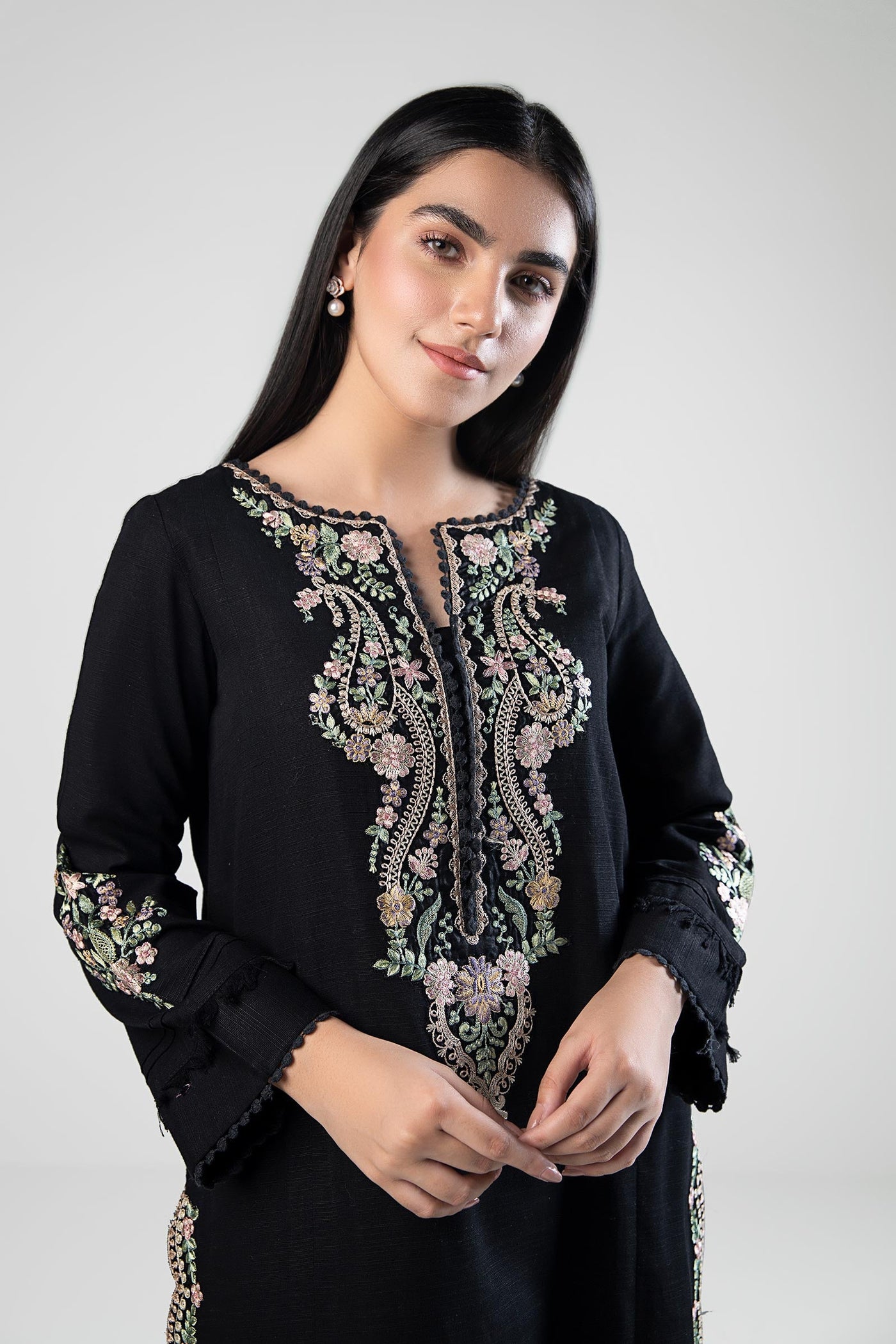 Embroidered Khaddar Shirt | MB-WS24-20