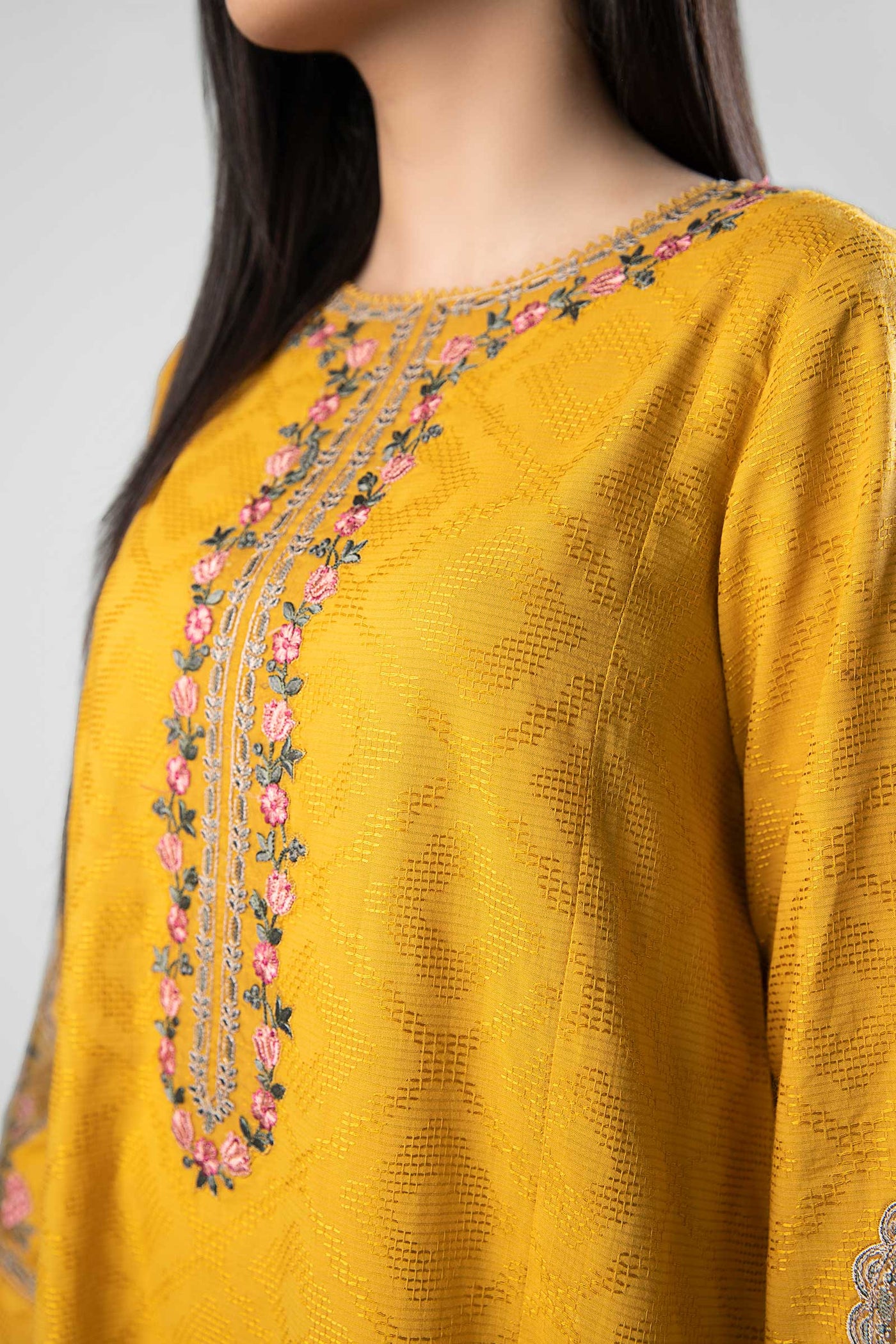 Embroidered Textured Shirt | MB-WS24-30