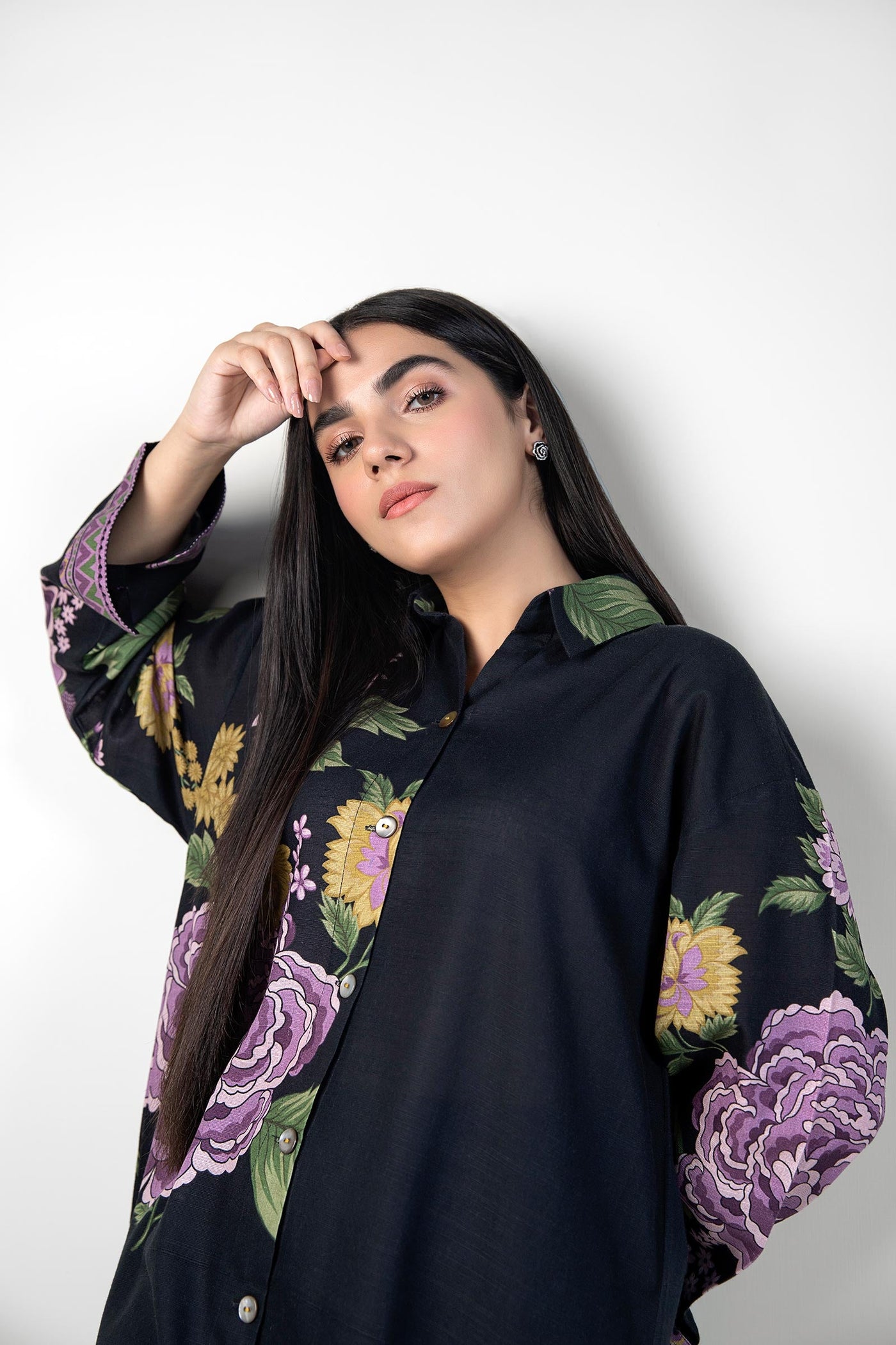 Printed Khaddar Shirt | MB-WS24-46