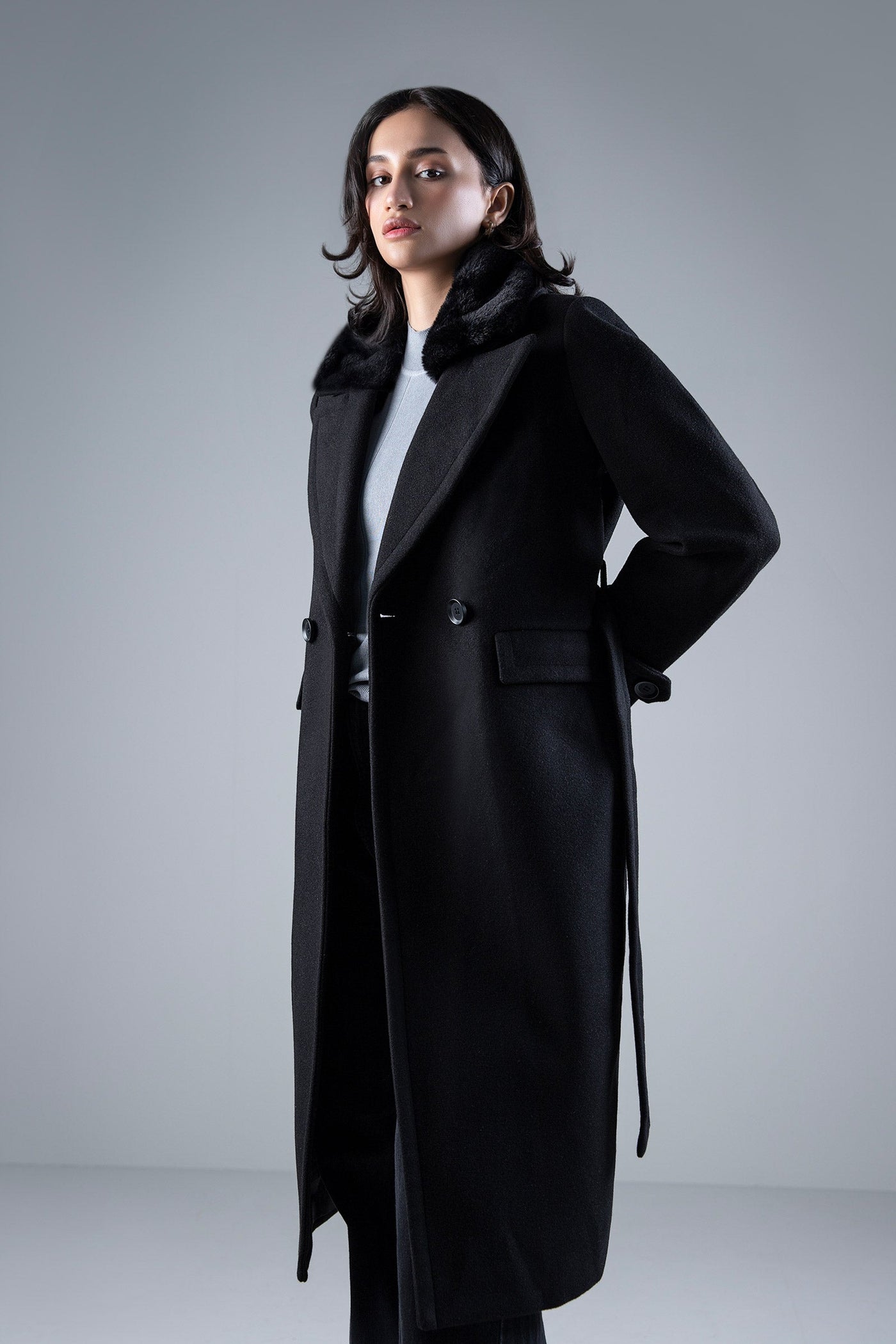 Fur Collar Coat | WEST-W24-38A