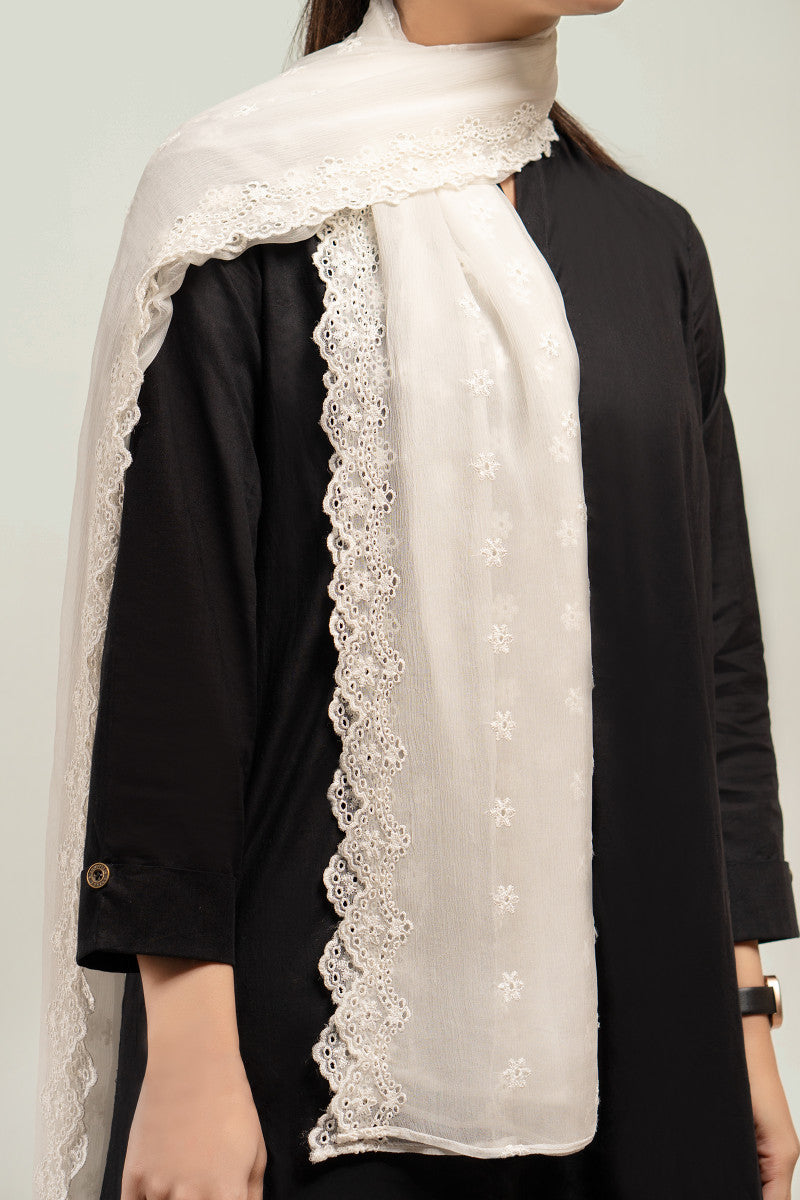 Scarf Dupatta-MB-SS21-15-White