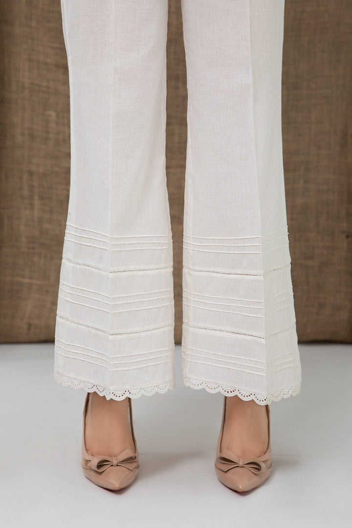 Trouser White MB SS21 207 is available in White Color Maria.B. M.Basics by Maria.B. PK